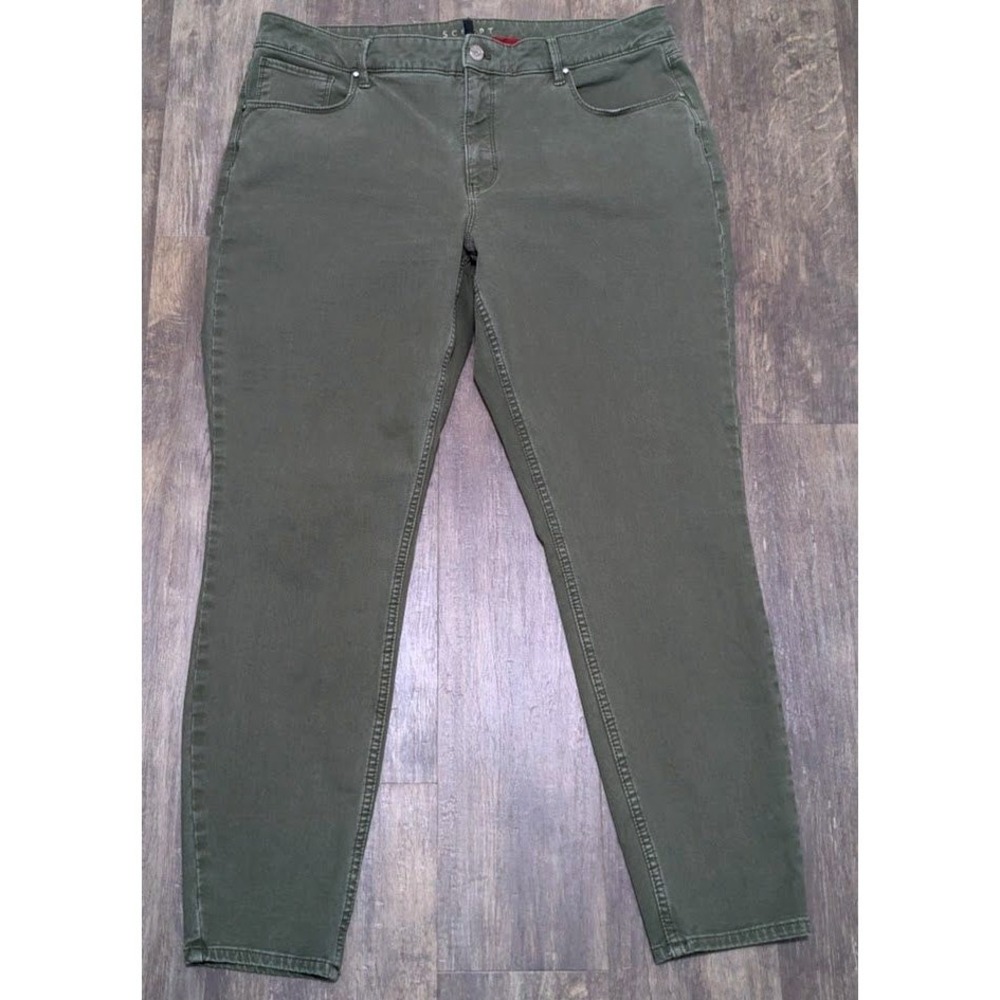 White House Black Market Sculpt Skinny Ankle Pants Womens 16 Olive Green Stretch